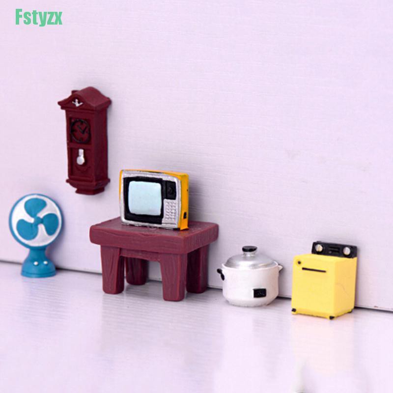 fstyzx Doll house miniature furniture and miniature appliances living room home decor