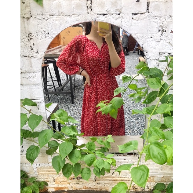 Doris Dress ( váy hoa nhí 2 màu xanh, đỏ)