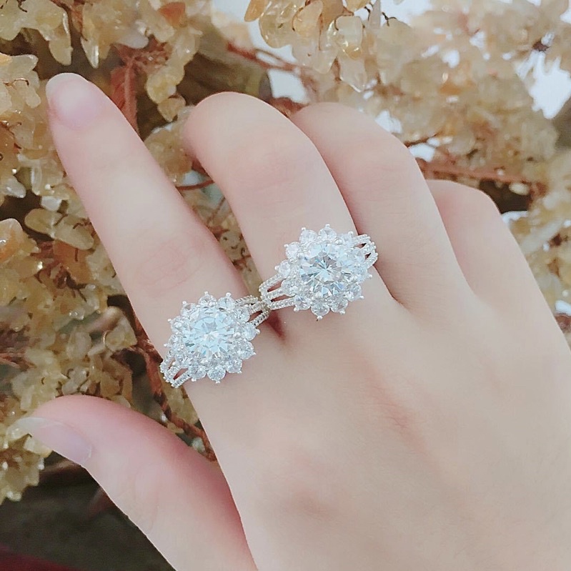 Nhẫn hoa sen bạc ta dày dặn - Nhẫn nữ bạc ta - Vàng bạc Khải Khải