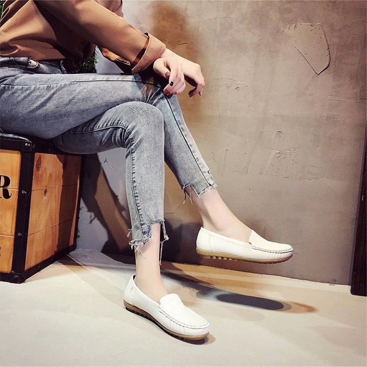 Giày slip on nữ, Giày Moca Nữ - giày lười da nữ cao cấp GN03 | BigBuy360 - bigbuy360.vn