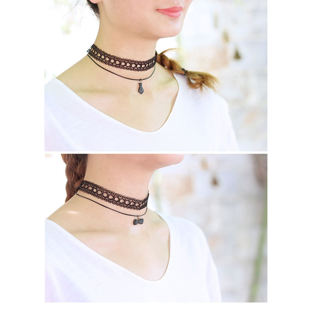 Vòng cổ dây chuyền Choker gốm calavat thiêt kế thời trang phong cách mới lạ độc đáo Hàn Quốc