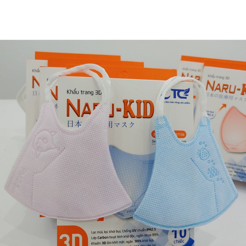 Khẩu Trang Trẻ Em 3D Naru-KID công nghệ Nhật Bản đã qua kiểm định Quatest 1 | BigBuy360 - bigbuy360.vn