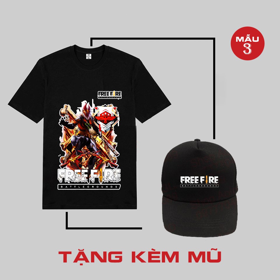 ÁO FREE FIRE⚡️TẶNG KÈM MŨ FF⚡BST Áo thun game in hình Free Fire cực chất | BigBuy360 - bigbuy360.vn