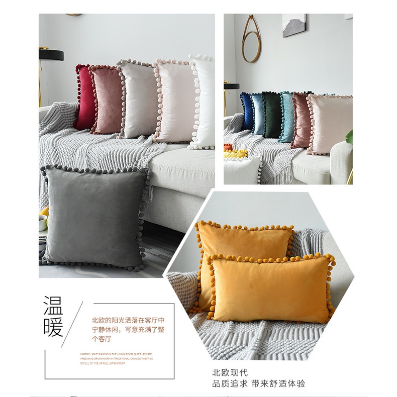 Vỏ Bọc Gối Sofa Hình Vuông Bằng Nhung Kèm Bóng Khóa Kéo Độc Đáo Trang Trí Nhà Cửa Ốp