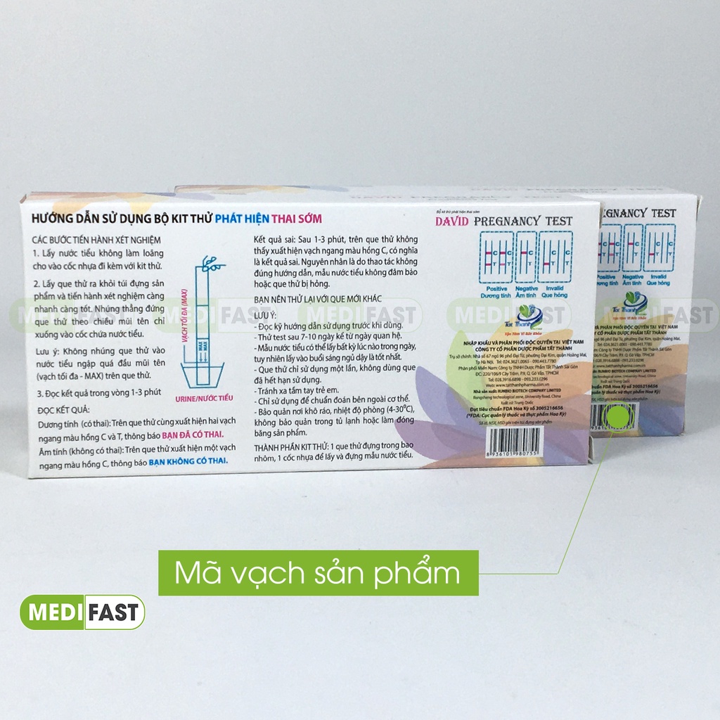 Que thử thai David Pregnancy Test phát hiện thai sớm - Che tên sản phẩm