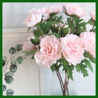 [ Hoa Giả ] 1 cành hoa Mẫu Đơn SIZE TO dài 52cm, gồm 2 bông 1 nụ - hoa giả giống thật - có ảnh thật, nhiều màu