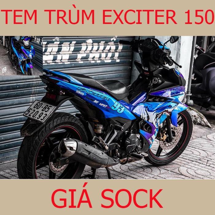 Tem Trùm Exciter 150 Xanh Dương Cá Mập