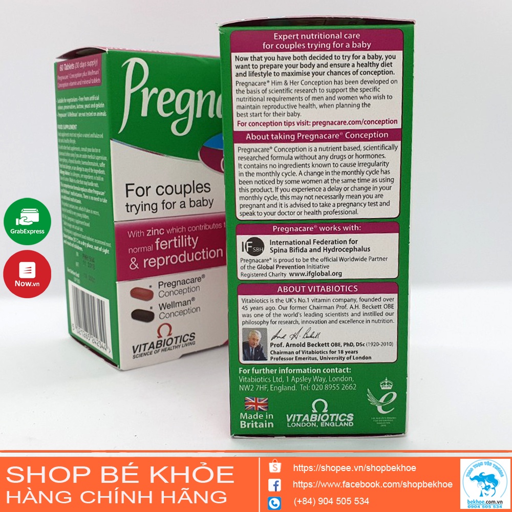 Vitamin Thụ Thai Pregnacare Him and Her Conception tăng khả năng thụ thai cho cặp vợ chông