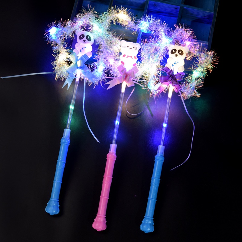Đèn led hình đũa phép/vòng hoa đính lông vũ hóa trang lễ halloween làm quà tặng cho nữ