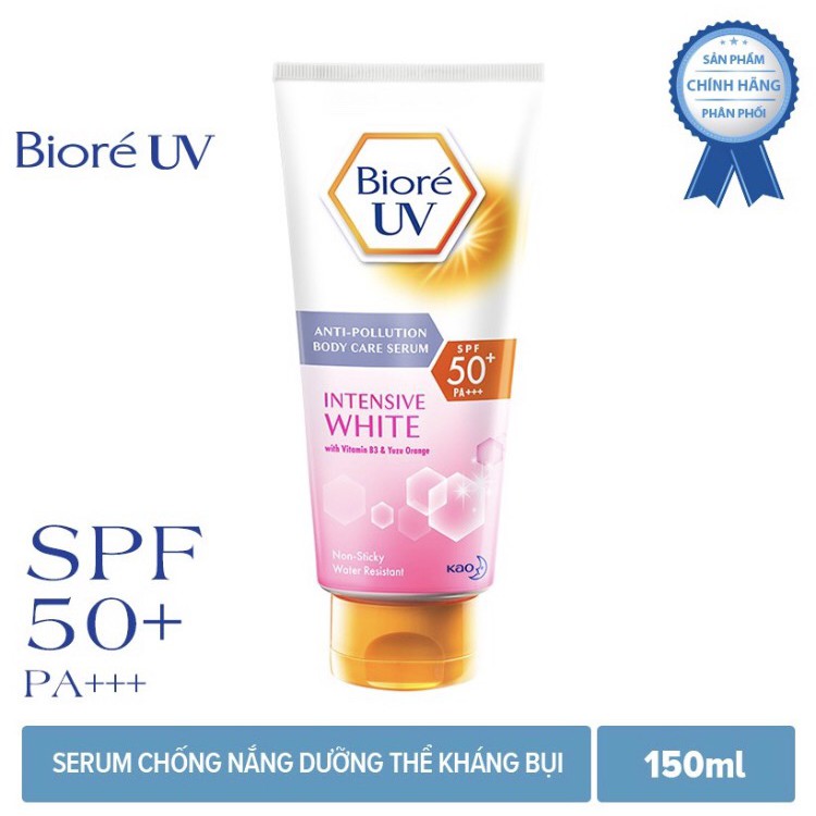 (Mua 1 được 2) Bioré Serum Chống Nắng Dưỡng Thể Kháng Bụi, Sáng da - Dưỡng Ẩm Sâu SPF 50+/PA+++ 150ml ( TẶNG tuýp 50ml )