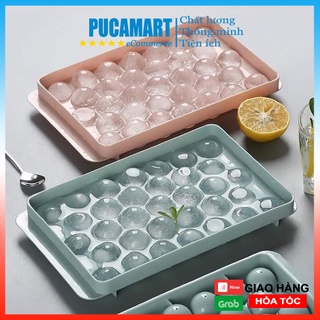 Khay Làm Đá Viên Tròn, Khay Đá 33 Viên, Khay Làm Rau Câu, Thạch, Khuôn Thạch Bi Nhựa Tròn, - PucaMart