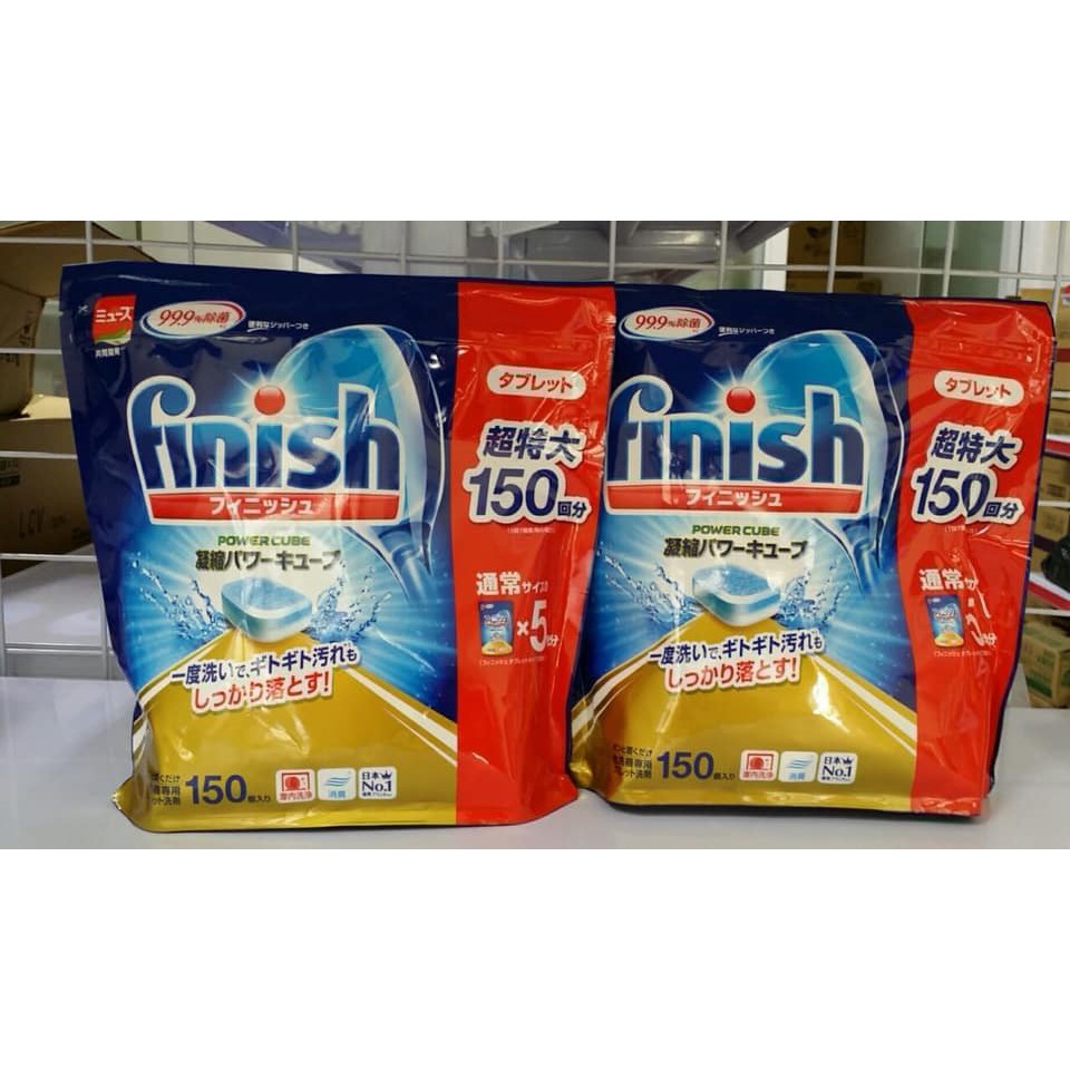 Viên Rửa Chén Chuyên Dụng Cho Máy Rửa Chén Finish ( 150 viên/ túi) - Hàng Nội Địa Nhật Bản