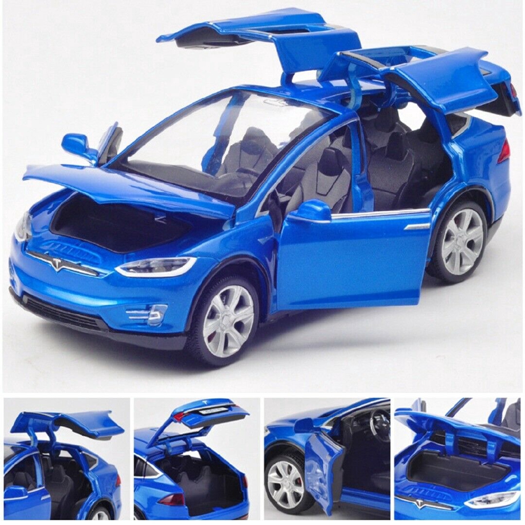Mô hình xe hơi kéo lùi Tesla X90 tỉ lệ 1:32 có đèn và âm thanh cao cấp