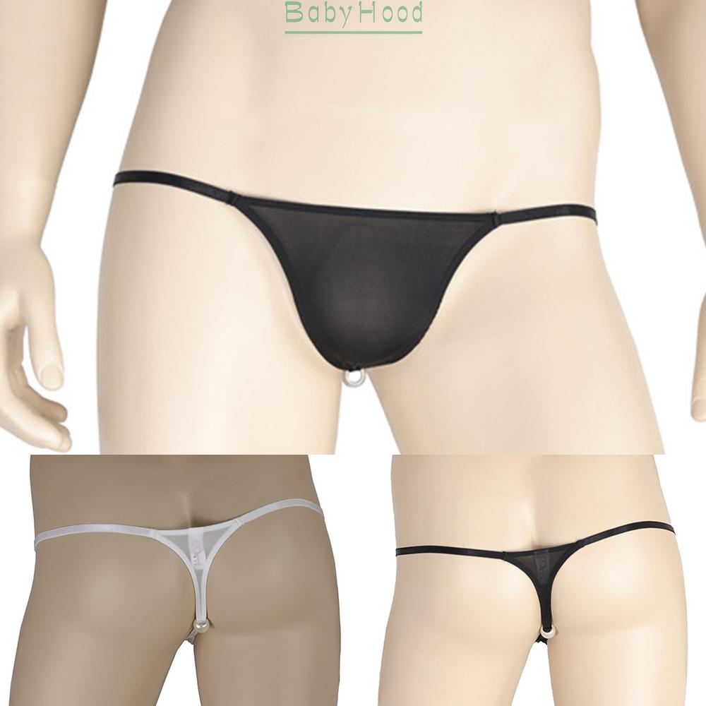 Mens Underwear Pearl T-back G-string Thong Sheer Pouch Briefs Sissy Panties#BBHOOD