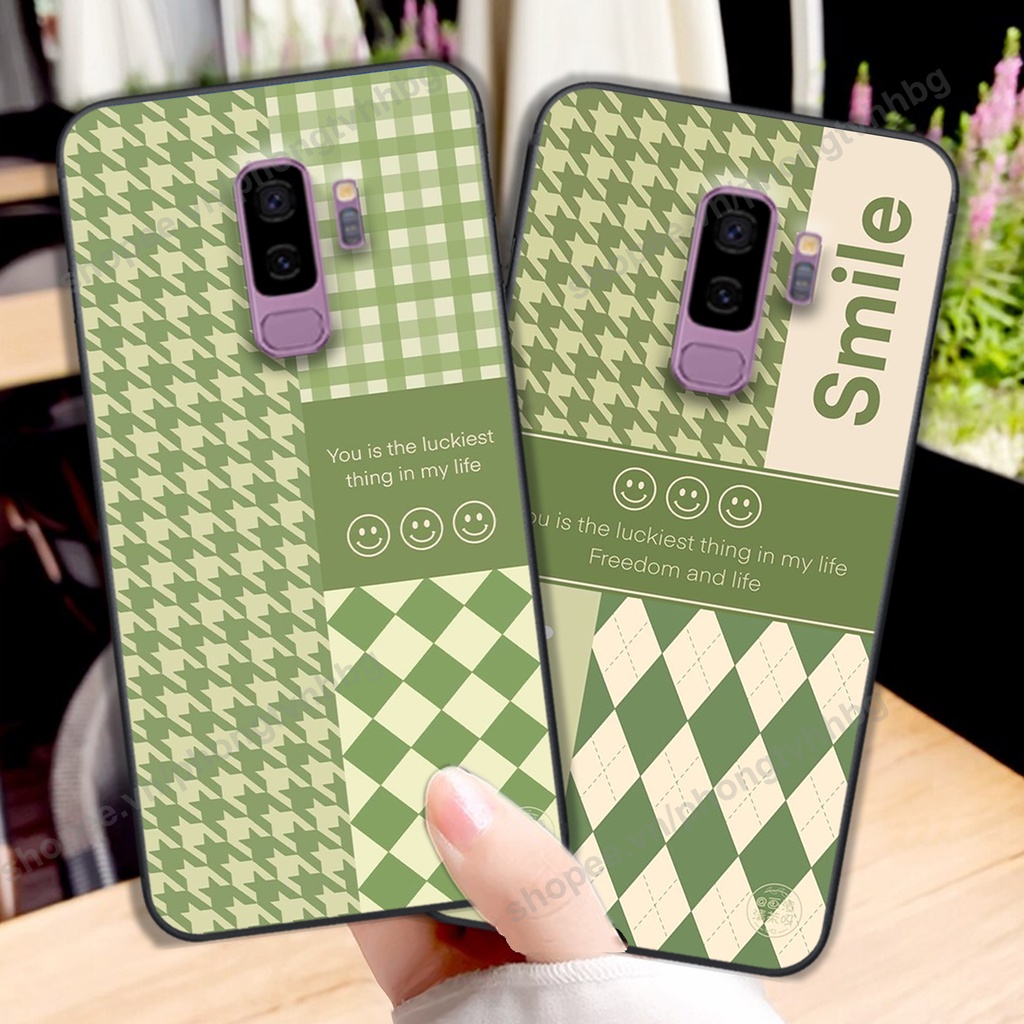 Ốp lưng Samsung S9 / S9 Plus / S9+ in mẫu gấu bo viền , smile mặt cười cực cute đẹp