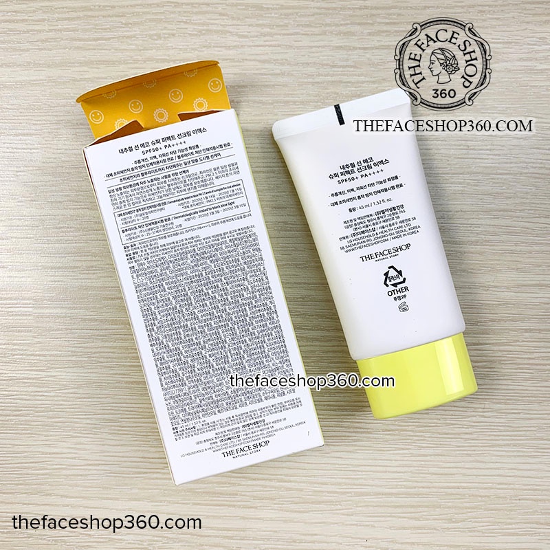 Kem chống nắng Natural Sun Eco Super Perfect Sun Cream EX SPF50+ PA++++ The Face Shop