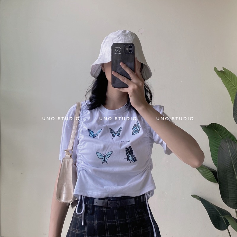 Chân váy dạ kẻ caro màu xanh đen vạt chéo kèm nịt