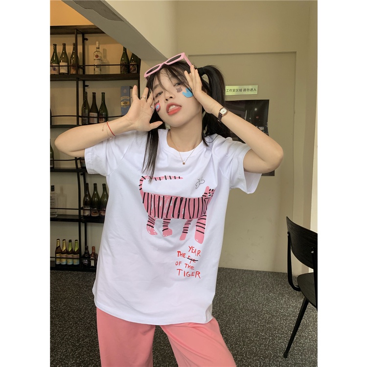 NRVP Áo Thun Nữ Tay Ngắn In Hình Phong Cách Hàn Quốc Thời Trang Mùa Hè 2022