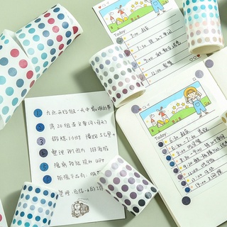 Băng dính washi tape hoạ tiết dot dùng trang trí sổ tay, bullet journal