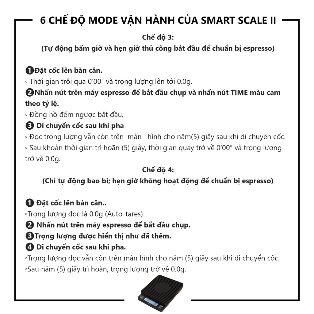 Cân Cà Phê Brewista Smart Scale II - Cân điện tử sạc tiện lợi cho espresso