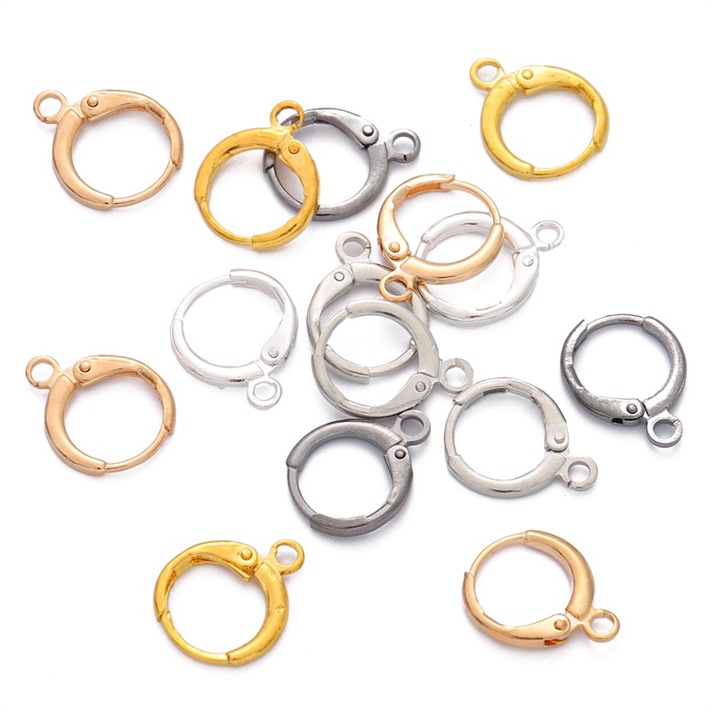 Set 10 vòng gắn khuyên tai mạ đồng thau cỡ 1mm làm đồ trang sức thủ công DIY