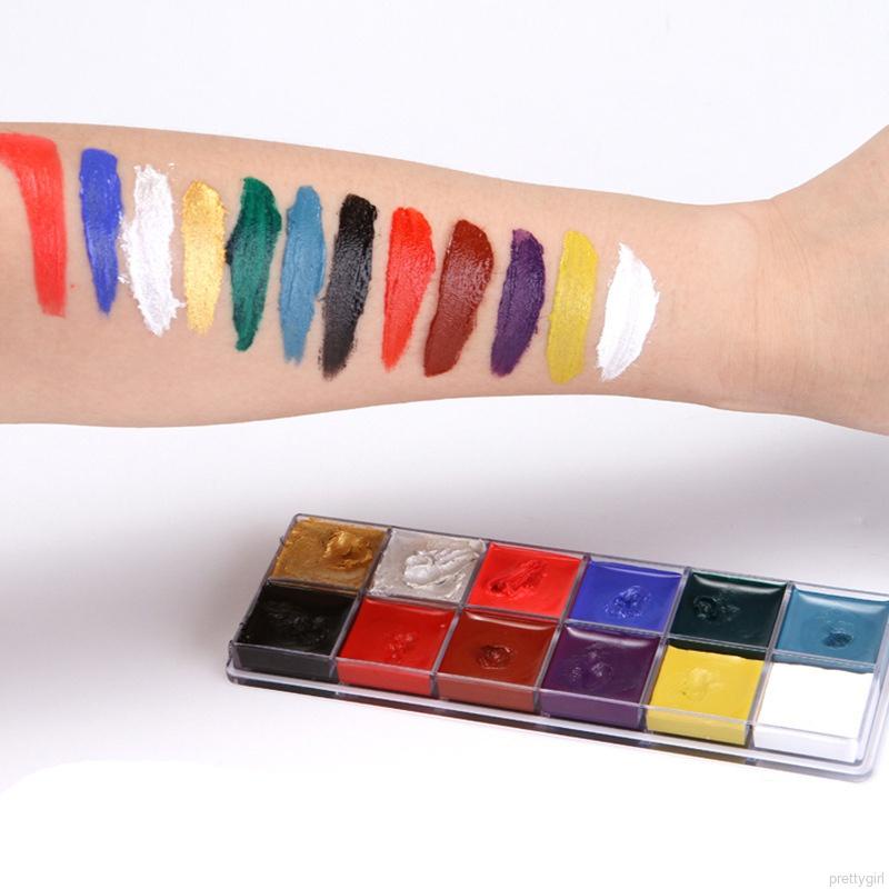 12-color Face Body Art Painting Body Painting Drama Clown Halloween Makeup Face Halloween Party