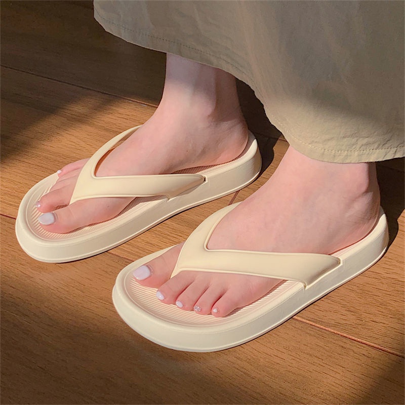 Oeteo Dép Xỏ Ngón Đi Biển Màu Trơn Cho Nữ