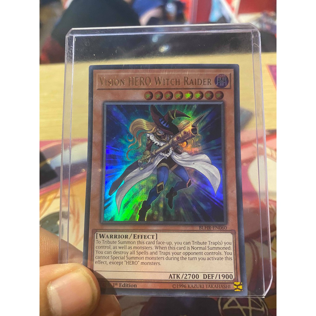 [ Dưa Hấu Yugioh ] Lá bài thẻ bài Vision Hero Witch Raider - Ultra Rare - Tặng bọc bài nhựa bảo quản