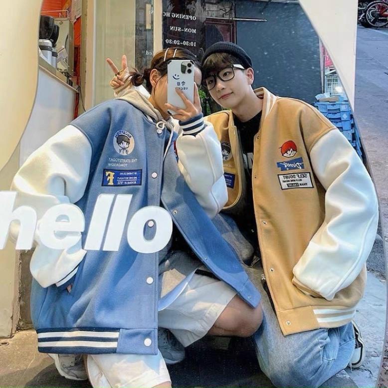 Áo khoác bomber VARSITY JACKET - BOMBER NỈ PE Jacket Air của SixK store unisex