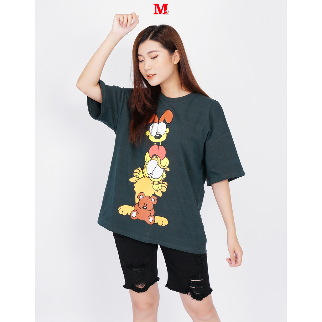 Áo thun Unisex cộc tay Garfied xếp hình K0030493 Thời trang M2