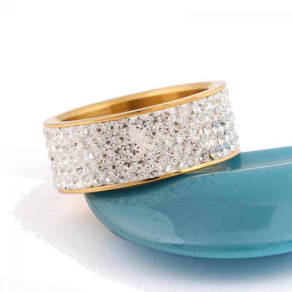 Nhẫn Bằng Thép Không Gỉ Đính Đá Zircon 8mm Nhiều Màu Sắc Thời Trang Cho Nam Nữ