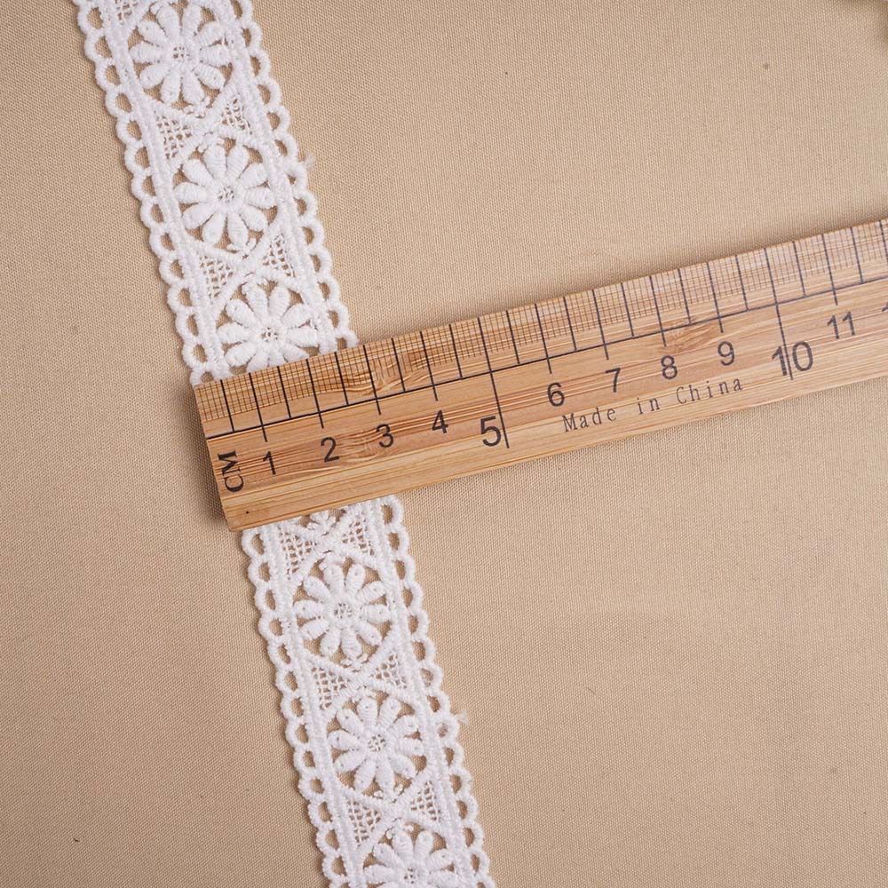 Cuộn Chỉ Thêu Ren Dài 1M Bằng Cotton Họa Tiết Hoa Xinh Xắn Dùng Làm Đồ Thủ Công DIY