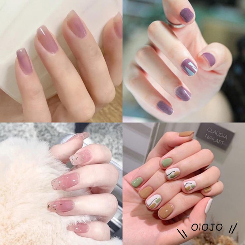 ⚜️Bộ 24 móng giả nhiều màu bao phủ toàn diện dùng để trang trí móng tiện dụng