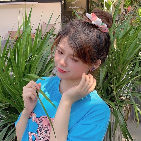 Buộc tóc voan scrunchies trái cây