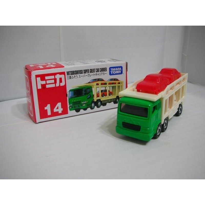 Mô hình TOMY TOMICA No.14 Mitsubishi Super Great Car Carrier (Full box) 1996