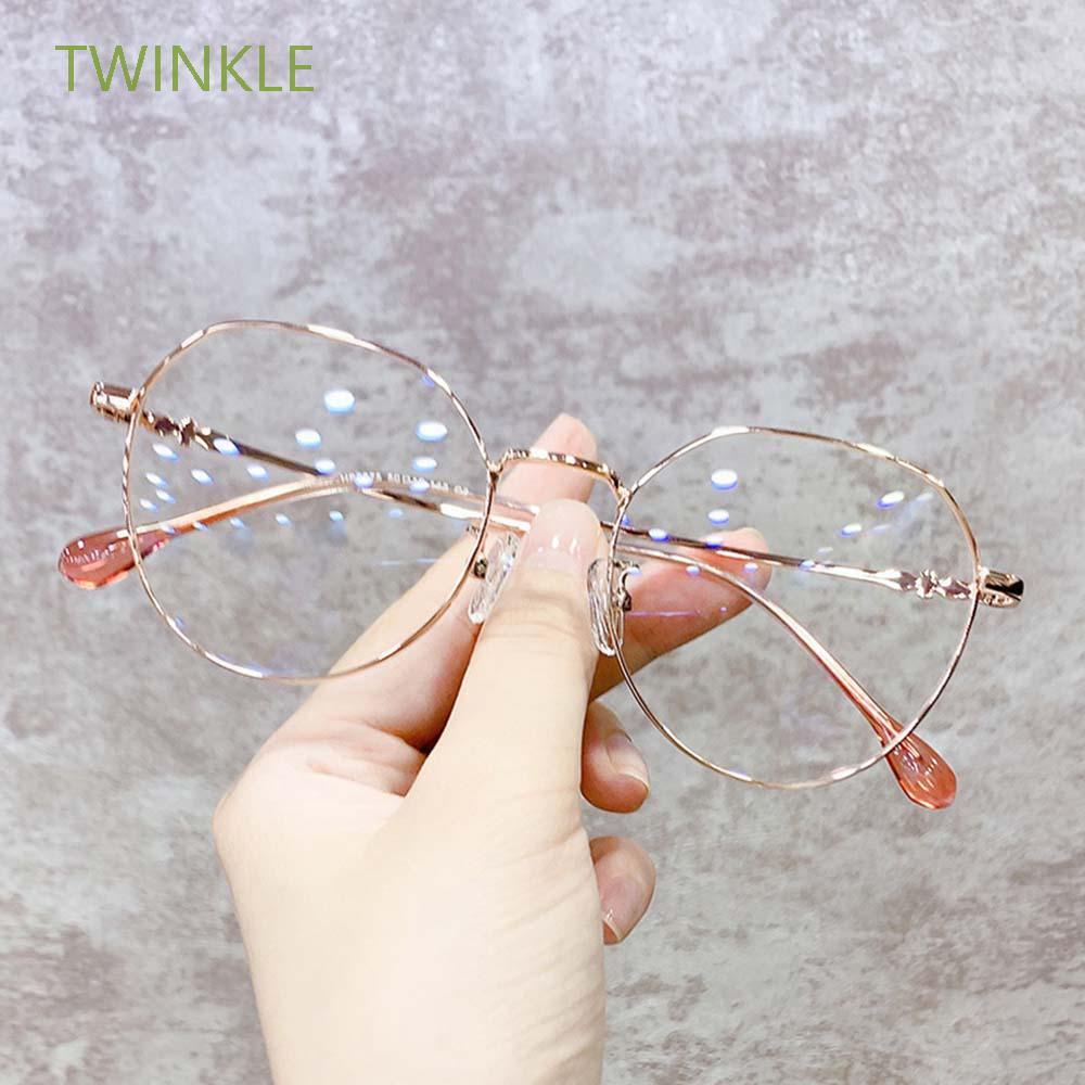 Korean Anti Radiation Eyeglasses Round Metal Frame Glasses for Women Men