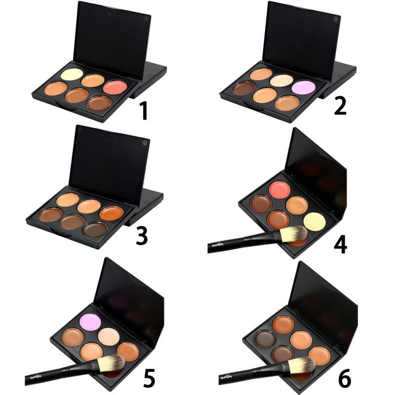 Bảng 6 màu trang điểm mặt che khuyết điểm hiệu POPFEEL