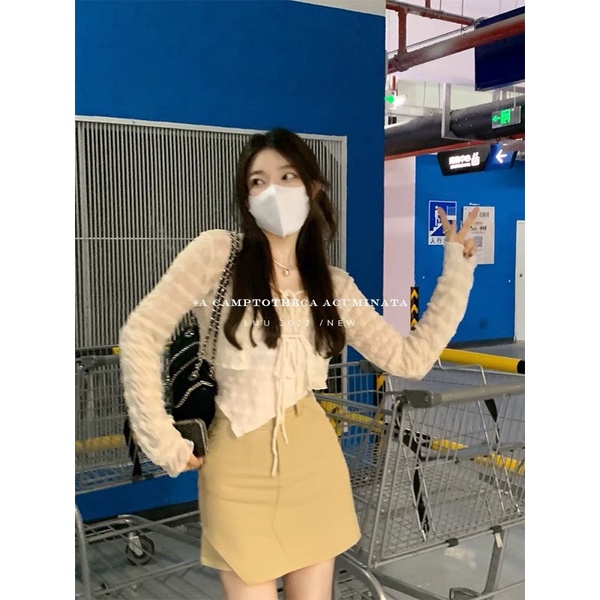 [Sẵn] SET ÁO REN 2 DÂY VẠT CHÉO (ảnh thật)