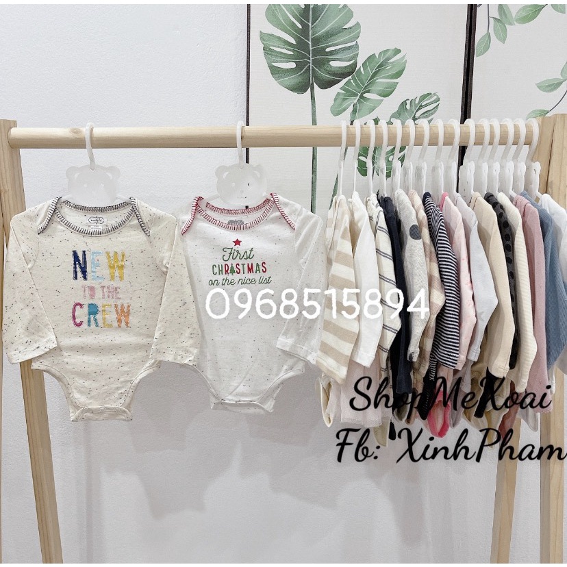Body chip dài tay Terminal X size 0-3M vải 100% cotton xuất dư cao cấp