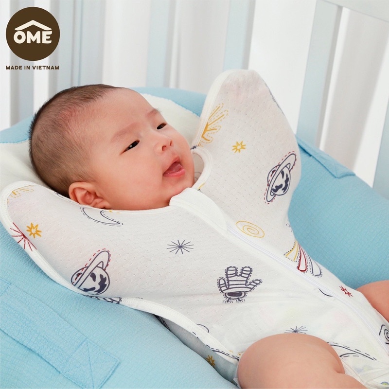 Nhộng chũn, ủ kén hở chân cho bé OME chính hãng Hàn Quốc, kén ngủ sử dụng chất liệu vải thở co giãn đa chiều