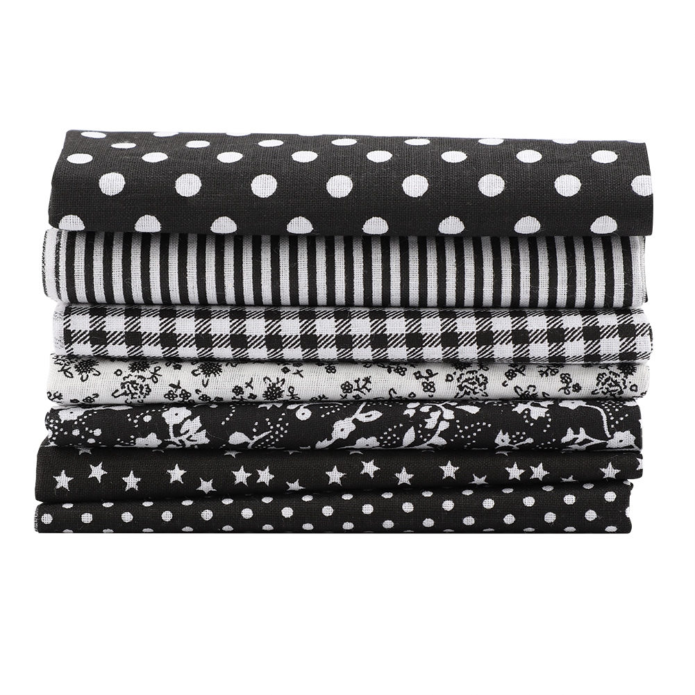 Set 7 mảnh vải cotton 25 * 25cm in họa tiết dễ thương dùng để làm đồ thủ công