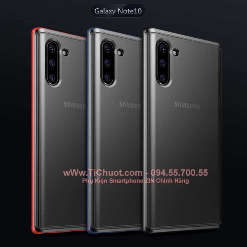 Ốp Lưng Samsung Note 10 Cứng Nhám Viền Màu Dẻo Chống Sốc