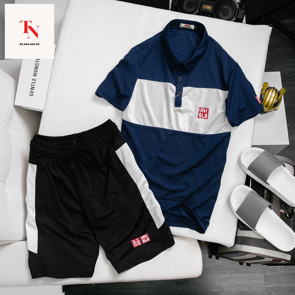 Đồ bộ nam Uni, bộ thể thao nam cộc tay bốn mùa chất vải cotton thoáng mát, thấm hút nhanh  - Tình Ngọc Store