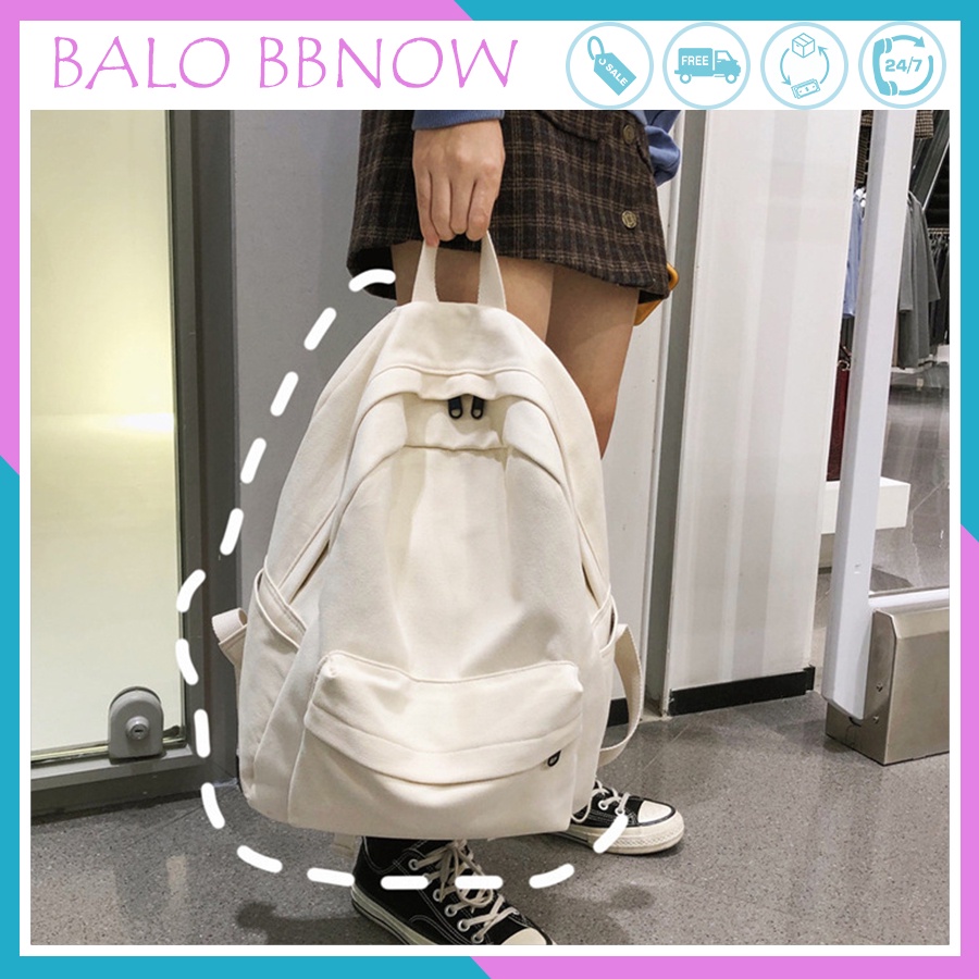 Balo nữ giá rẻ cá tính thời trang đi học BBNOW BL7 - tặng kèm sticker dễ thương