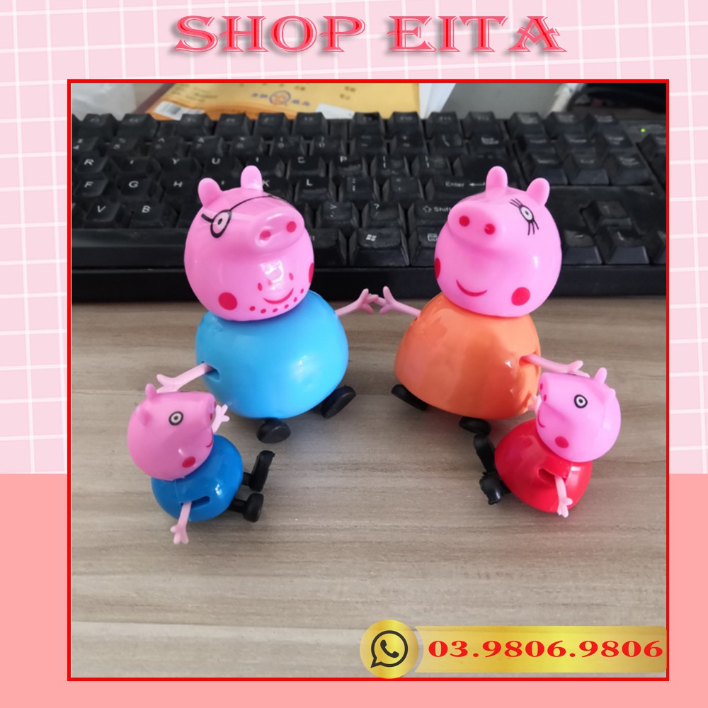 Set gia đình heo Peppa trang trí bánh kem, trang trí bánh sinh nhật