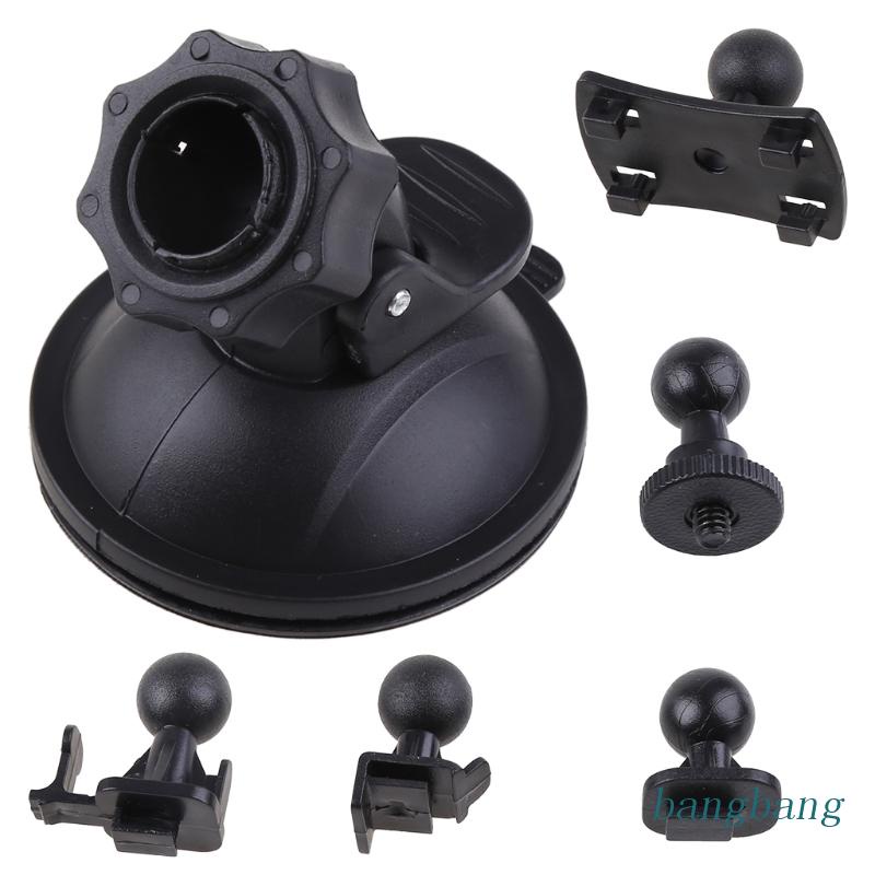 Giá Đỡ Camera Hành Trình Có Cốc Hút Chân Không Gắn Kính Chắn Gió Xe Hơi Xoay 360 Độ Với 5 Kiểu Adapter