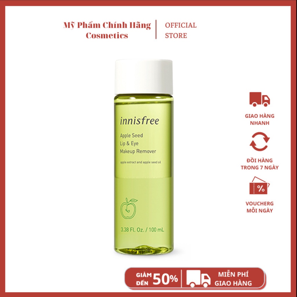 Nước Tẩy Trang Mắt Và Môi Innisfree Apple Seed Lip &amp; Eye Remover 100ml