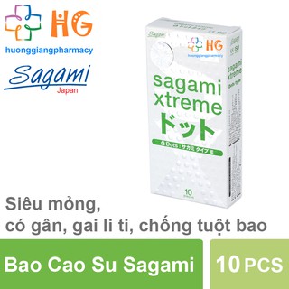 Bao cao su Sagami Xtreme White siêu mỏng gai