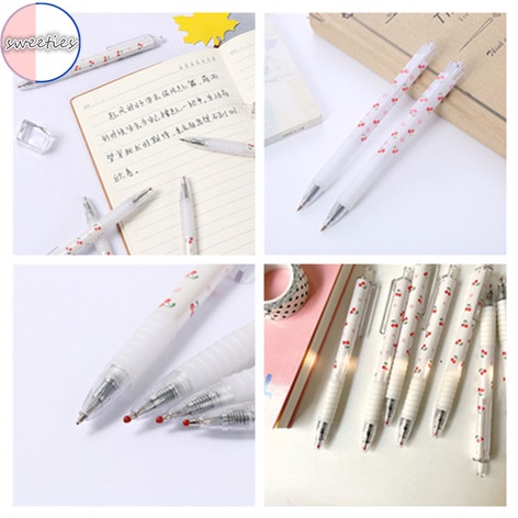 3 bút bi mực đen hình quả anh đào sáng tạo