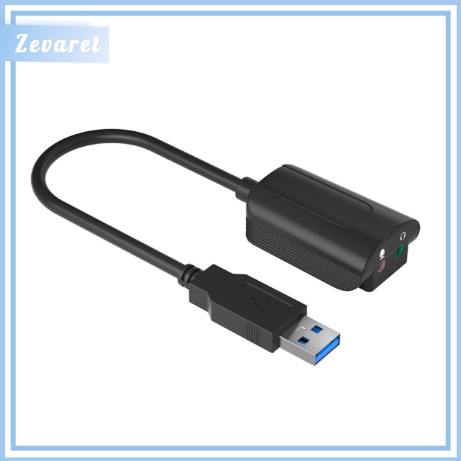 Zevaret Usb Sound Card External Independent 3.5 Audio Converter With Cable Free Drive Virtual 7.1 Surround Sound Card